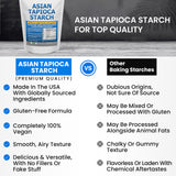 Tapioca Flour for Baking - Tapioca Starch Powder 2.5 lb Resealable Poly Bag - Non-GMO, Gluten Free, Vegan, Kosher, Plant Based, Cooking & Boba Pearls