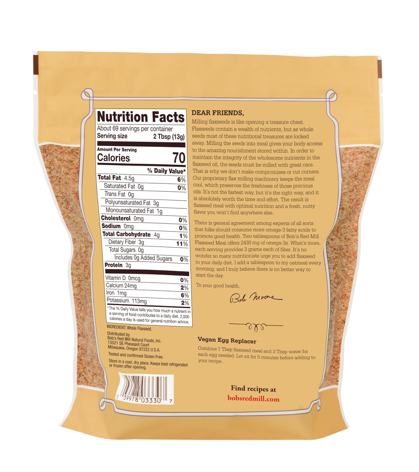 Bob's Red Mill Flaxseed Meal, 32oz (Pack of 4) - Non GMO, Vegan, Paleo Friendly, Keto Friendly, Kosher