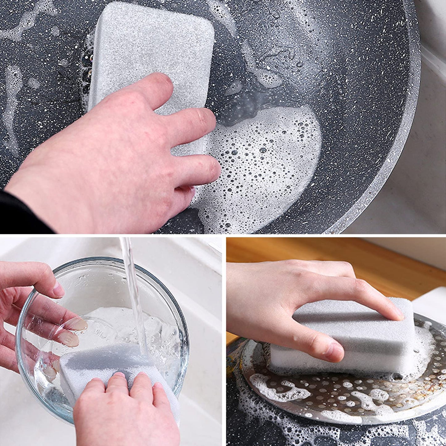 Individually Wrapped Sponges 20 Pack Kitchen Dishwashing Sponge Bulk, Non Scratch Dishes Scouring Pad Dishcloth, Odor-Free Sponge Wipes for Household