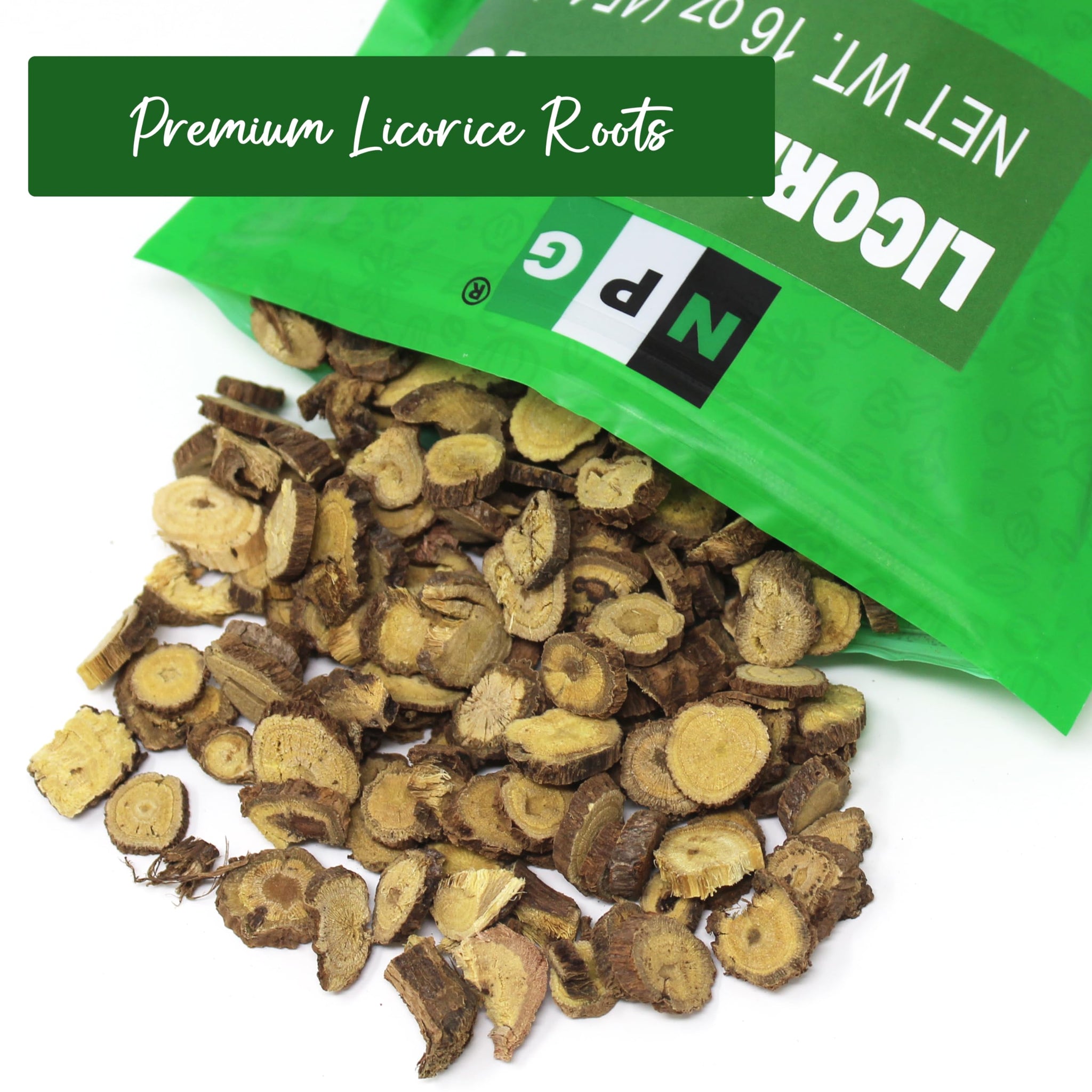 NPG Licorice Root Slices 16 Oz, Gan Cao Slice Root for Home Tea, Traditional Chinese Herbal Tea, Ingredient for Baking, Beverage Mix, Pure Liquorice