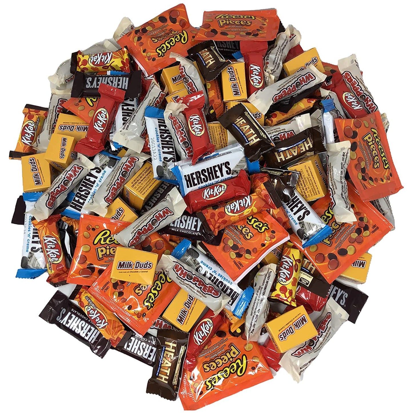 BULK CHOCOLATE CANDY BAR MIX - 5 LB of Individually Wrapped Milk Chocolate Bars, Includes Kit Kat, Reese's Peanut Butter Cups, Milk Duds, Reese's