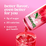 Bloom Pop Prebiotic Soda 12 Pack, Shirley Temple Flavor, 12oz Cans | Prebiotic Soda for Gut Health, Low Calorie Soda, No Caffeine, Healthy Soft Drink