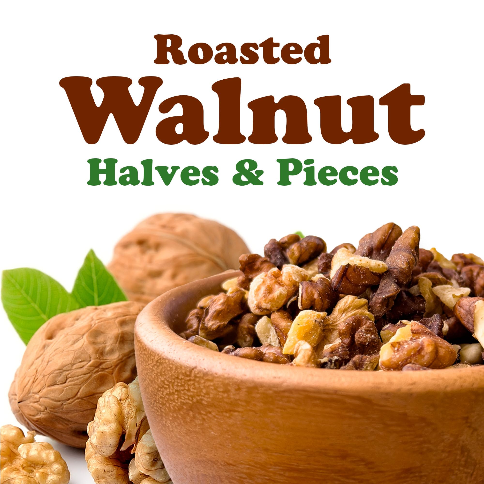 Food to Live Dry Roasted Walnut Halves and Pieces, 12 Ounces - Oven Toasted, Unsalted, Great for Baking and Salads. Vegan, Kosher, Bulk