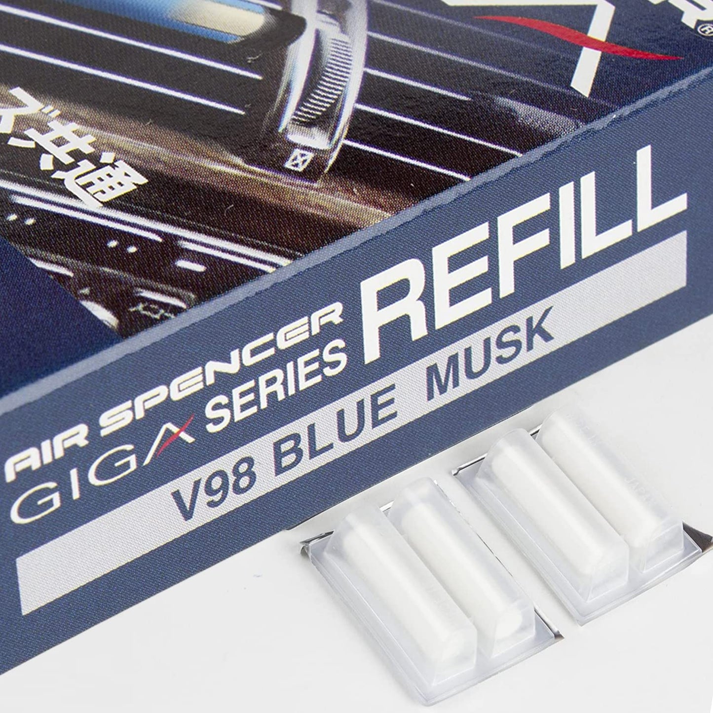 Air Spencer Giga Clip Stick REFILL 2-Box Blue Musk Scent, Designed for GIGA Sylpheed, Clip, Clipia II, Bijou, Cross, LuxDry, Rijoure Refill