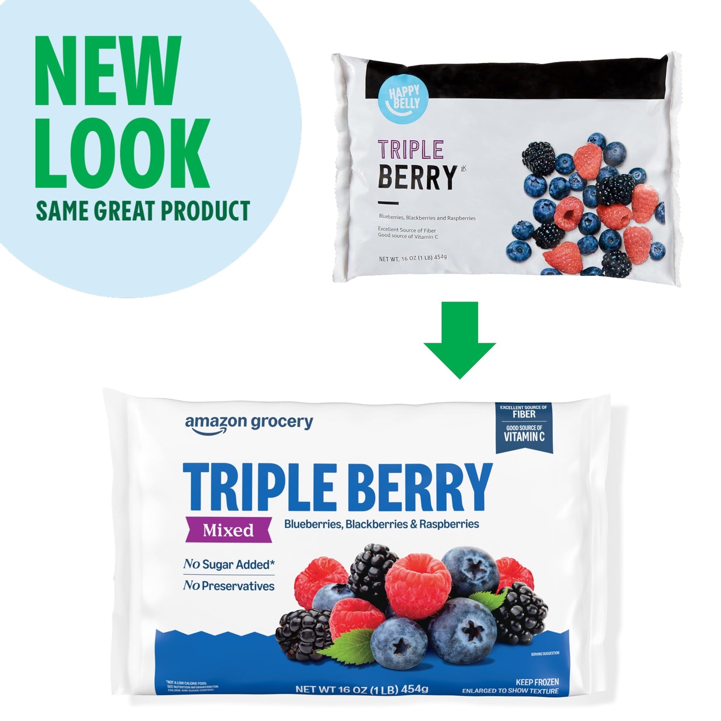 Amazon Grocery, Triple Berry Mix, 16 Oz, Frozen (Previously Happy Belly, Packaging May Vary).
