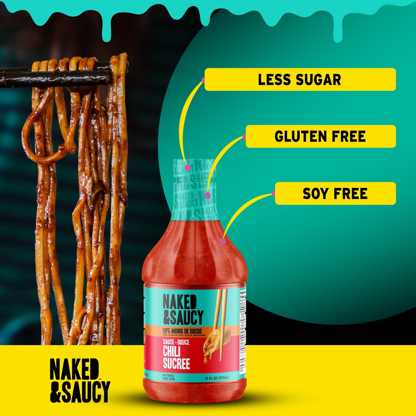 Naked & Saucy Low Sugar Sweet Chili Sauce and Dressing, 31 fl oz