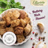 Olivia's Croutons Butter and Garlic Croutons for Salad, Soups & Stuffing - Made with Real Butter & Garlic - 5 ounce (Pack of 4)