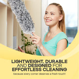 Microfiber Feather Duster with Extension Pole 100 Inches, (8 PCS), Cleaning Brush, Dusters for Cleaning High Ceilings, Cobwebs, Blinds, Cars