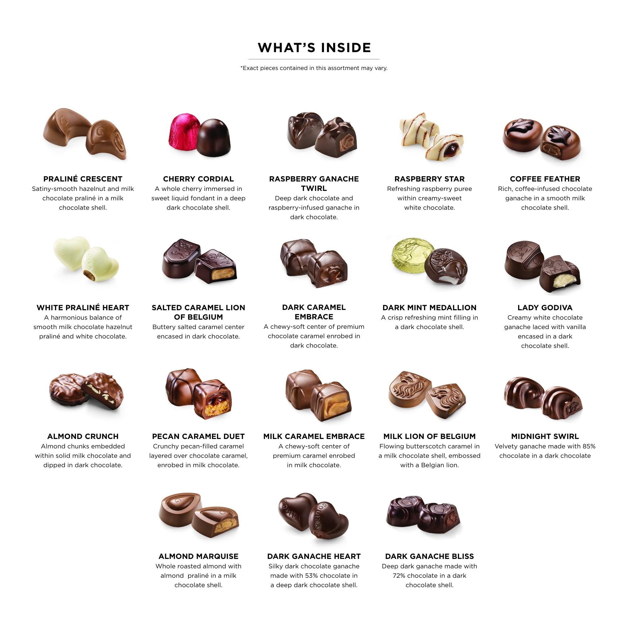 Godiva Assorted Chocolate Gift Box- Milk, White and Dark Chocolate with Caramel and Nuts, Gourmet Chocolate Candy Gift Basket for Graduation