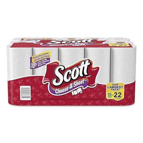 Scott 36371 Choose-A-Sheet Mega Roll Paper Towels, 1-Ply, White, 102 per Roll (Case of 30 Rolls)
