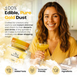 Bakeebake Gold Luster Dust Edible 15g - Edible Glitter for Drinks & Desserts - Gluten Free Edible Gold Dust for Cake Decorating - Tasteless Vegan
