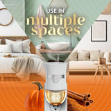 Air Wick Plug in Scented Oil Refill, Infused with Essential Oils, Plug in Air Fresheners for Home, Fall Scent, Fall Décor, Harvest Pumpkin & Spice, 5