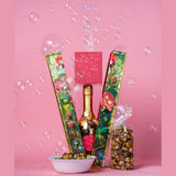 Rose Bubble Box with Caramel White Chocolate Popcorn by Send A Cake, Ready to Gift, No Assembly Required - Happy Birthday Surprise - Unique Birthday