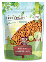 Food to Live California Almonds, 2 Pounds Supreme, Whole, Raw, Unsalted, Unroasted Nuts, Natural. Kosher, Vegan. Keto, Paleo, Low Sodium, Bulk. Great