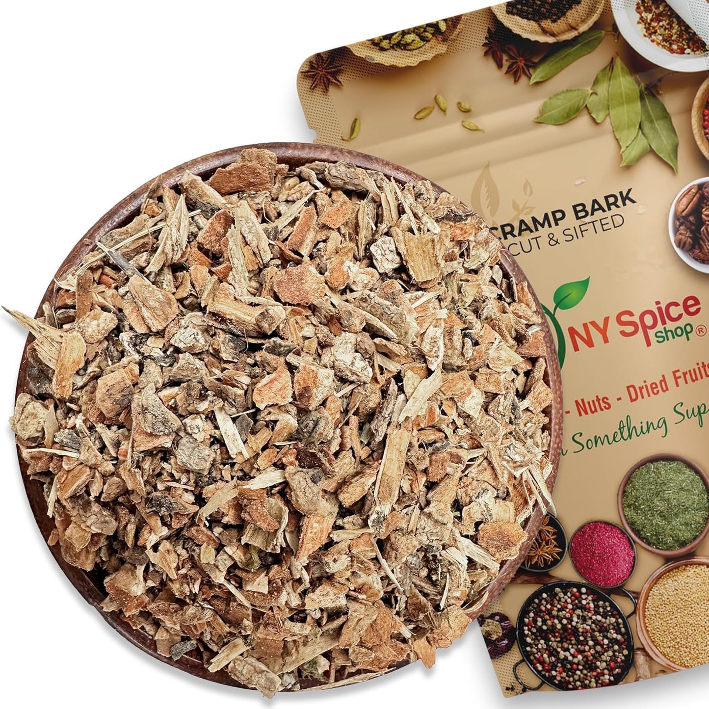 NY Spice Shop Cramp Bark Cut & Sifted - 4 Ounce Viburnum Opulus - Herbal Cramp Bark Ingredient for Herbal Tea and Traditional Decoction Use with Woody