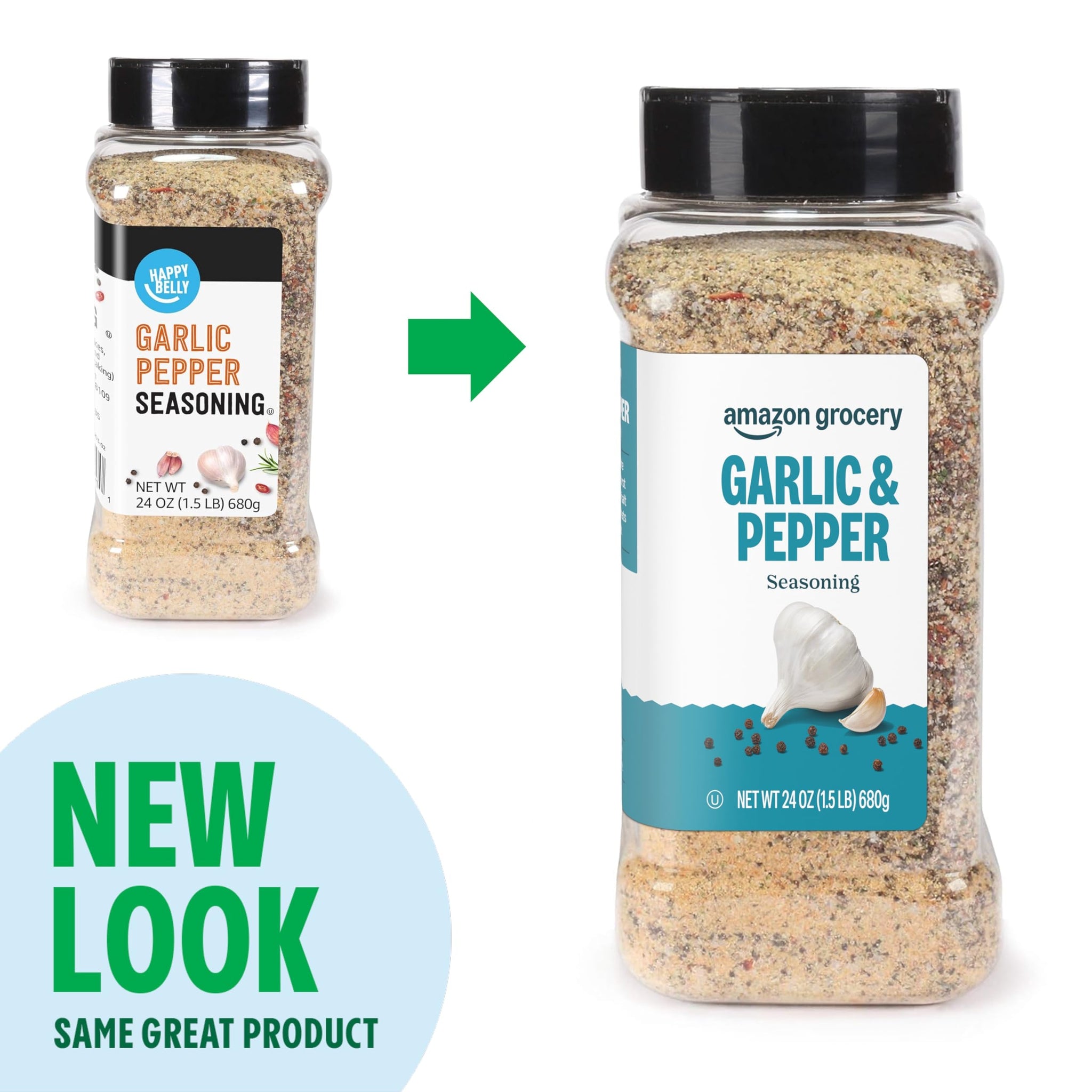 Amazon Grocery, Garlic & Pepper Seasoning, 24 Oz
