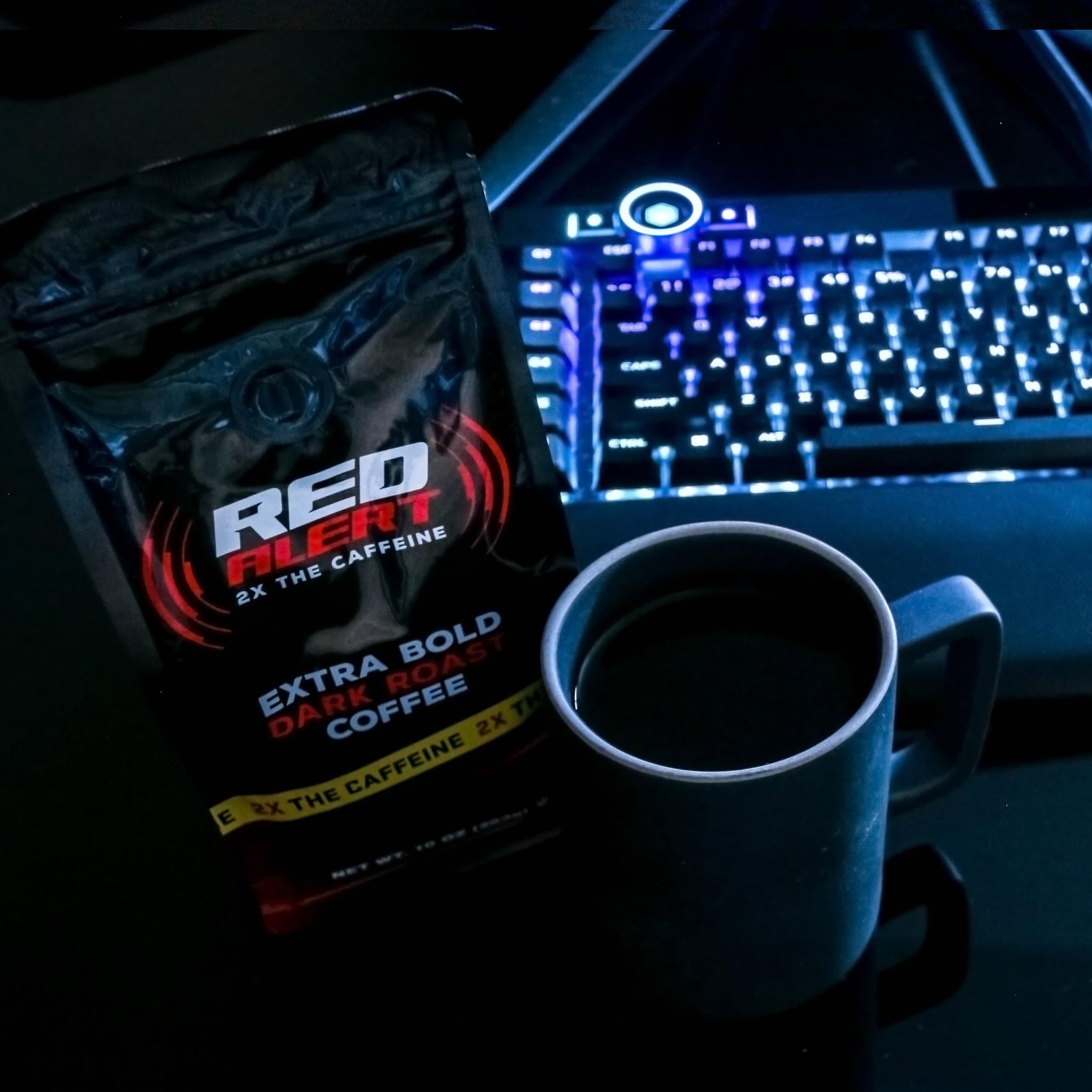 Red Alert Extra Strong Ground Coffee, 10 Oz, Bold and Intense Flavor, High Caffeine for Extra Energy, Perfect for a Powerful Morning Boost