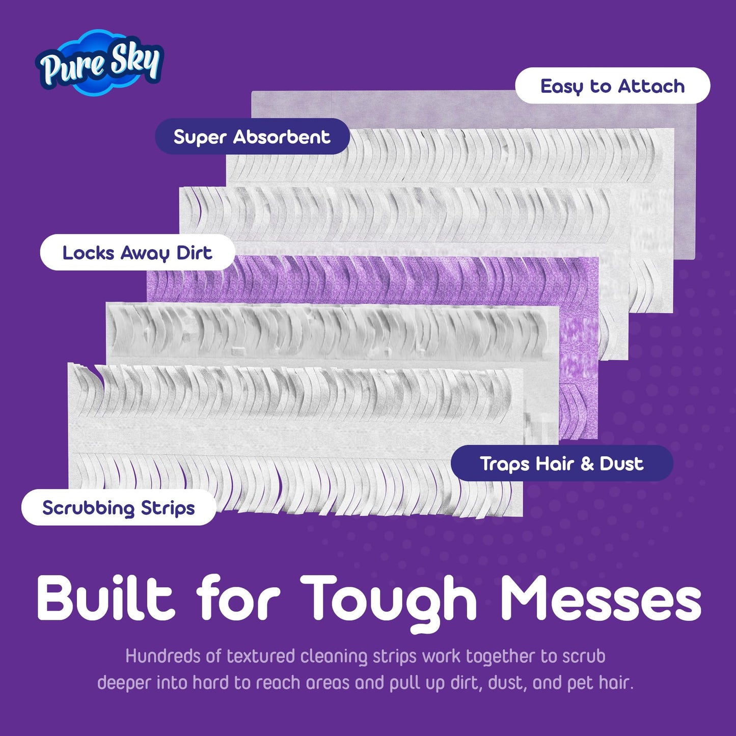 30 Pack Power Mop Refills, Pads for Swiffer PowerMop - Upgraded Design with Full Width, Improved Absorbent Layer, 5X Cleaning - Heavy Duty Replacement