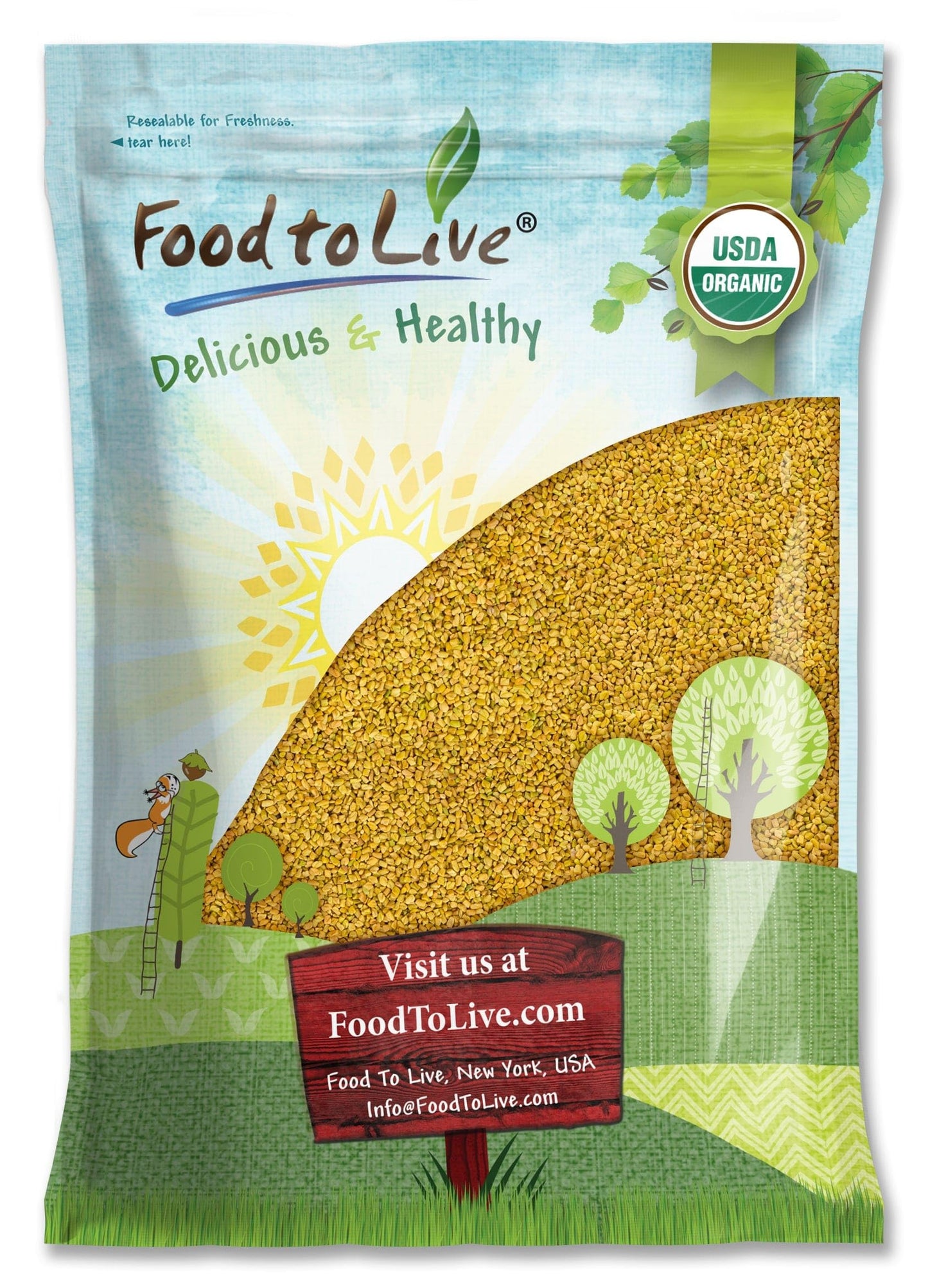 Food to Live Organic Fenugreek Seeds, 7.5 Pounds - Non-GMO, Raw, Whole Methi, Gluten Free, Kosher, Vegan, Bulk, Rich in Iron, Copper, Fiber