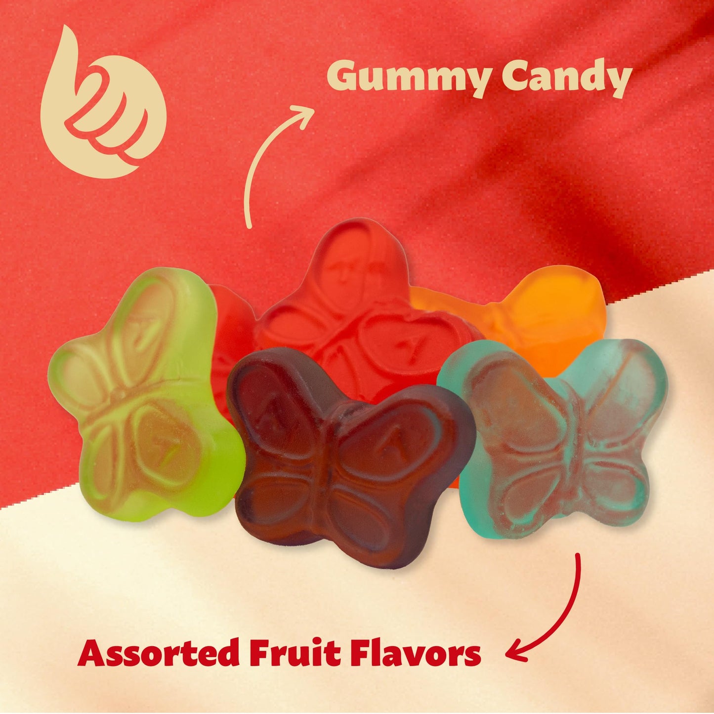 Butterflies Gummy Candy | 1-Pound Pack | Assorted Fruit Flavors