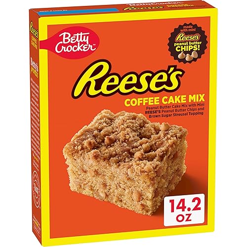 Betty Crocker REESE'S Peanut Butter Coffee Cake Mix with Mini REESE'S Peanut Butter Chips and Brown Sugar Streusel Topping, 14.2 oz
