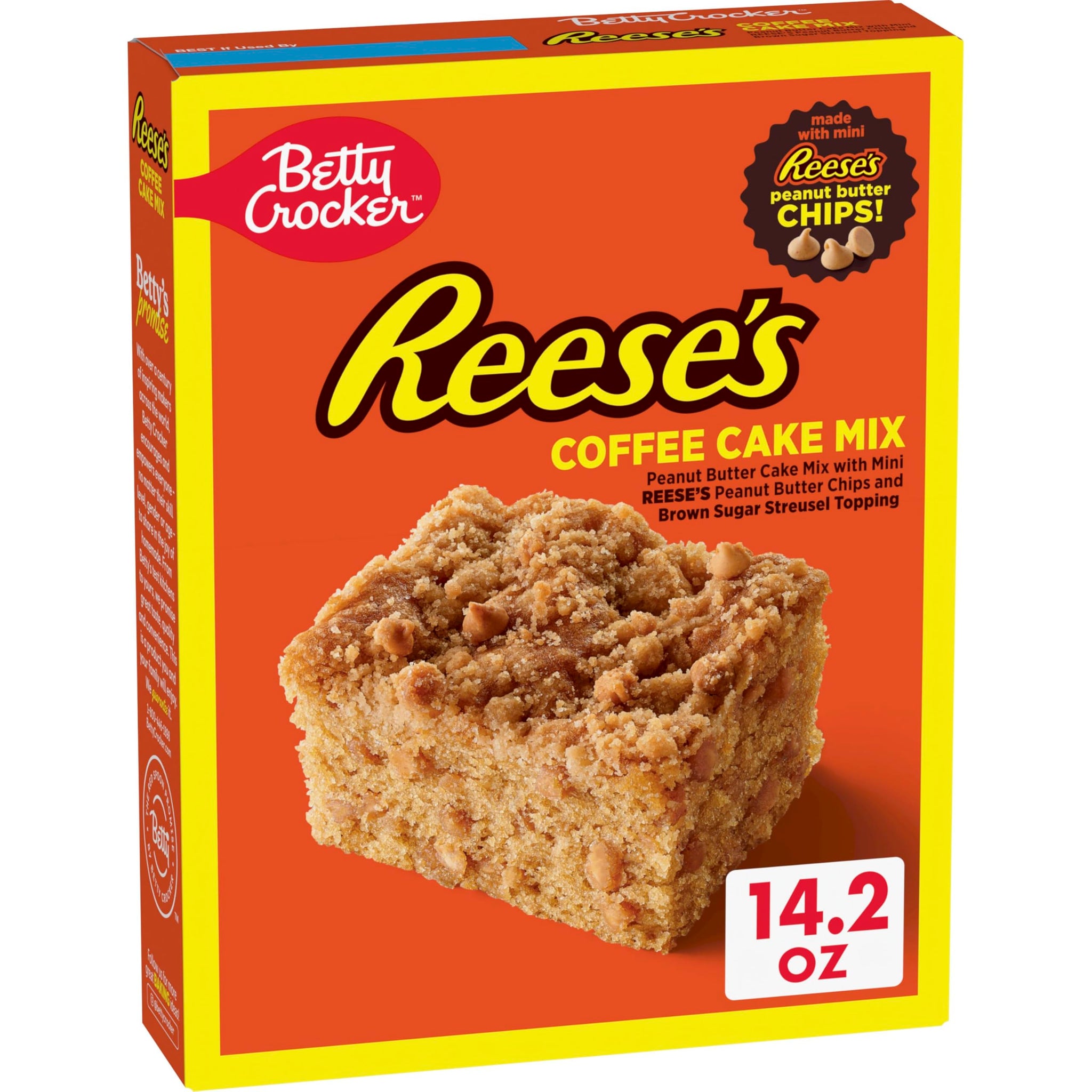 Betty Crocker REESE'S Peanut Butter Coffee Cake Mix with Mini REESE'S Peanut Butter Chips and Brown Sugar Streusel Topping, 14.2 oz