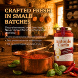 NEW! Antonio Carlo Authentic Italian (3 Generations) Handmade Gourmet Marinara Sauce - FRESH, No Preservatives, Vegan Marinara Spaghetti & Pasta Sauce