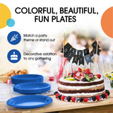 Exquisite Party Solids Dark Blue Plastic Plates For Party Supplies 10" Dark Blue Disposable Plates Heavy Duty 50 Pcs Plastic Dinnerware Sets Heavy