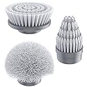 Replacement Brush Heads Set of 3 for GENIANI Electric Spin Scrubber, Scrub Brush for Cleaning Bathroom, Tile, Floor, Tub, and Shower (White)