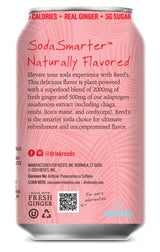 Reed's Strawberry Vanilla Functional Soda - Organic Ginger, Adaptogen Mushroom Blend, Prebiotics - 12oz Cans, 12-Pack