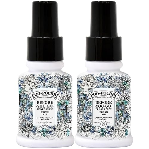 Poo-Pourri Toilet Spray, Fresh Air, 1.4 Fl Oz - Jasmine, Fresh Air and Mint 2 Pack