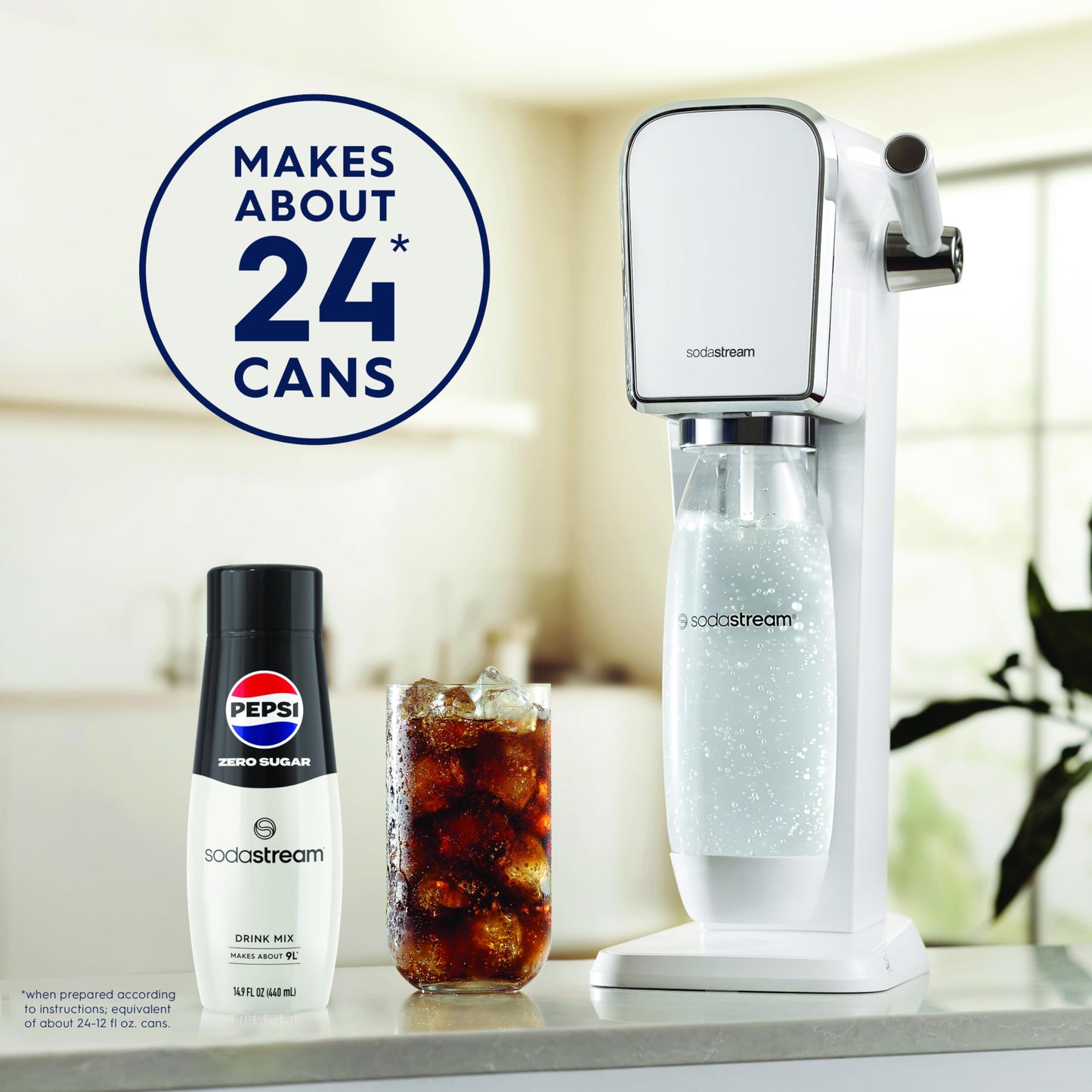 SodaStream Pepsi Zero Sugar Beverage Mix (440ml, Pack of 6)