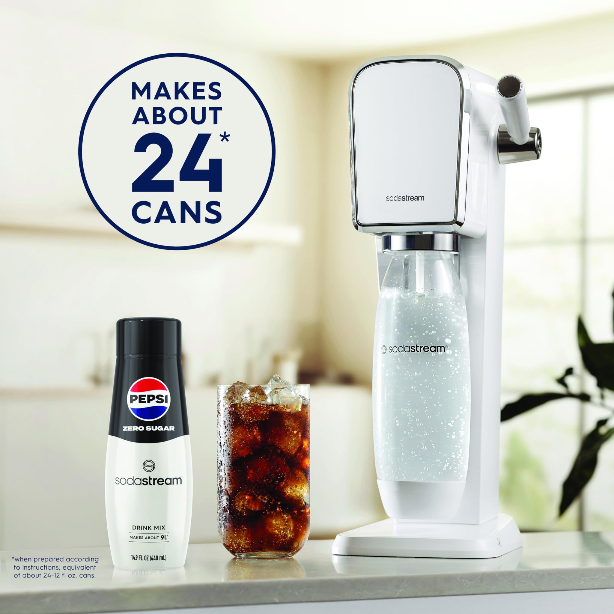 SodaStream Pepsi Zero Sugar Beverage Mix (440ml, Pack of 6)