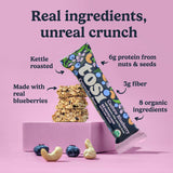 Tosi Nut Bars, Cashew Blueberry, Healthy Snacks for Adults & Kids, Plant Based Crunchy Bars (6G Protein), Organic Keto Snacks, Vegan, Gluten & Soy