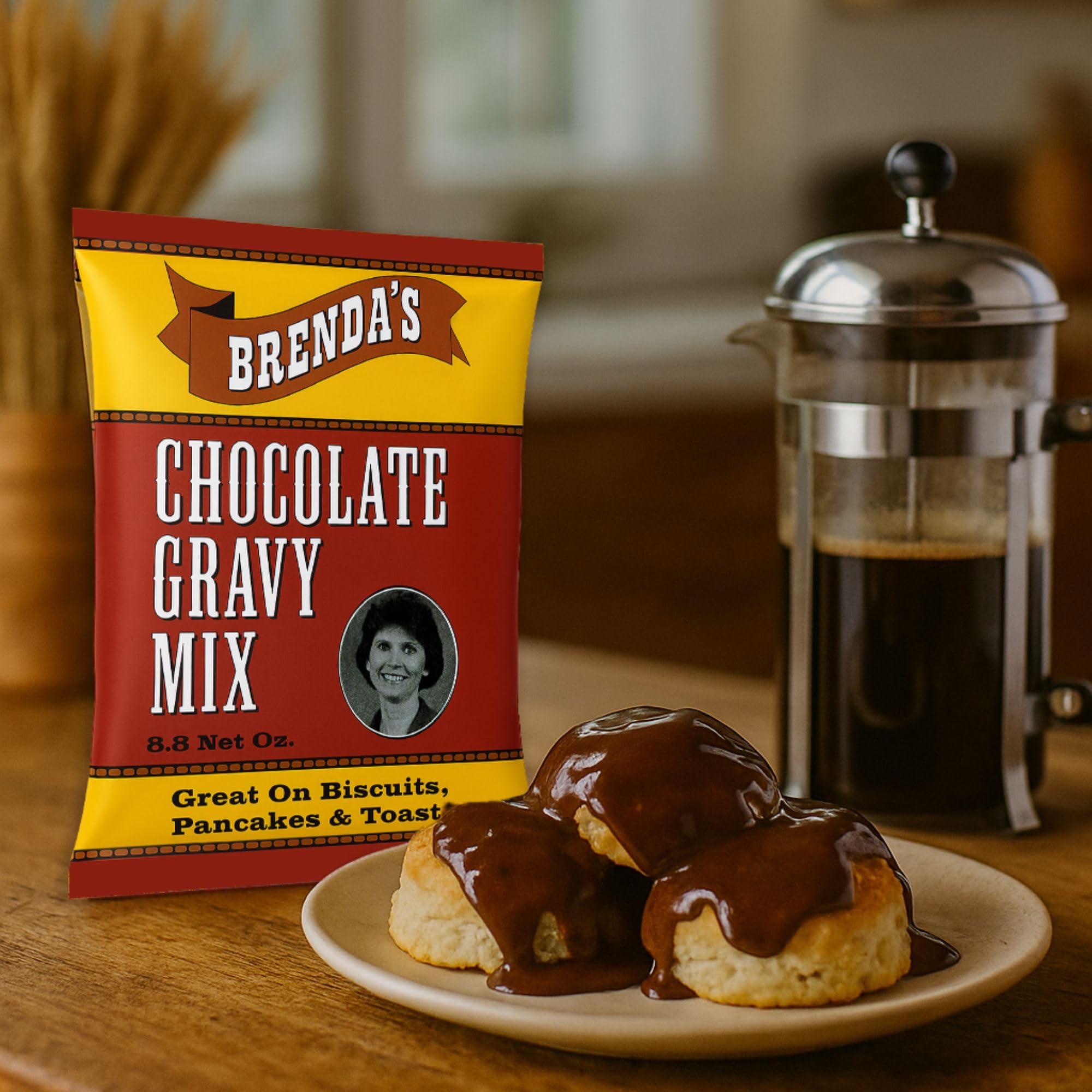 Brenda's Chocolate Gravy Mix - Classic Southern Style, 8.8 oz, 2 Pack