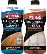 Weiman Hardwood Floor Cleaner and Polish Restorer Combo - 2 Pack - High-Traffic Hardwood Floor, Natural Shine, Removes Scratches, Leaves Protective