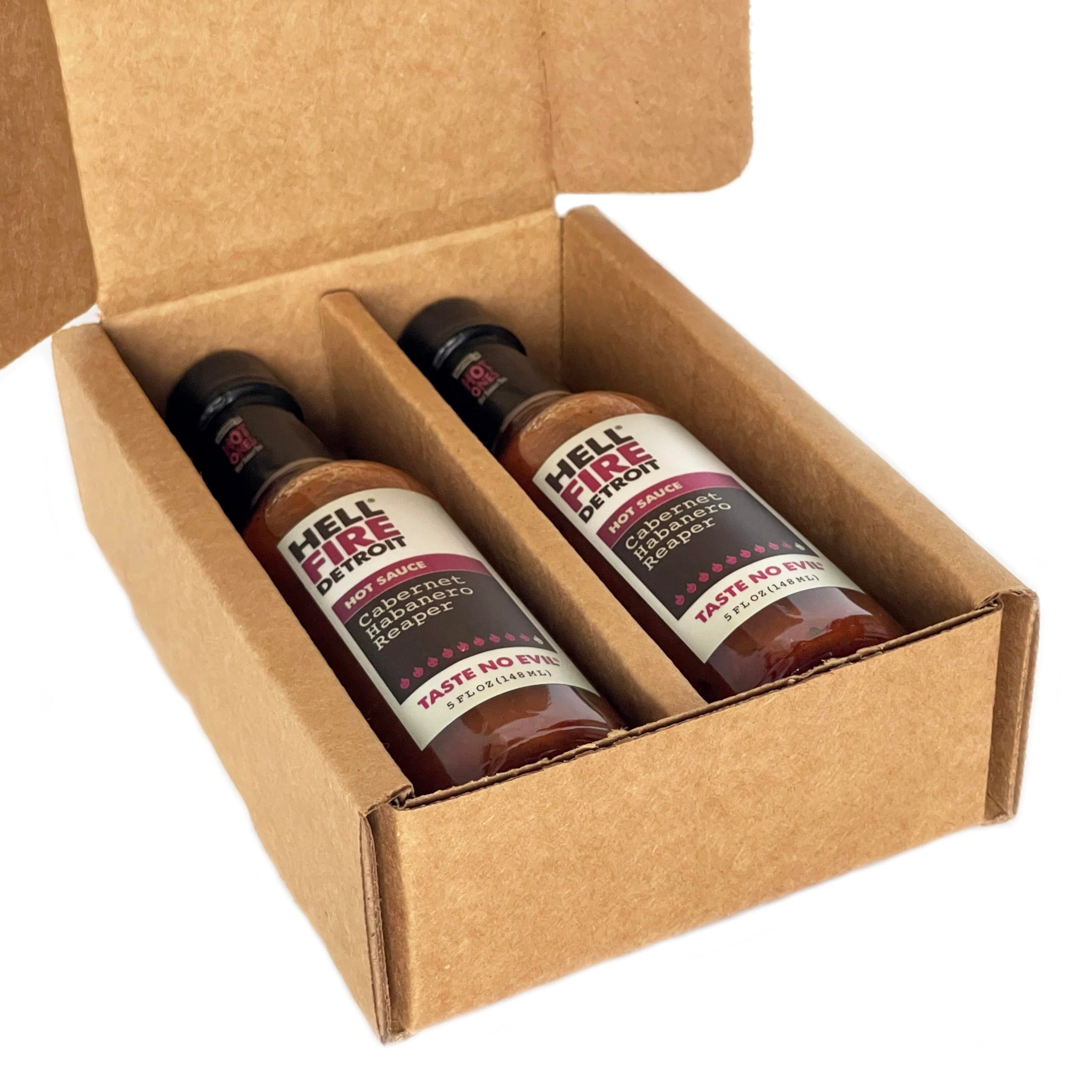 Hell Fire Detroit Cabernet Habanero Reaper Hot Sauce (Extra hot), Crafted with Fresh, Fire-Roasted Habanero and Carolina Reaper Chile Peppers