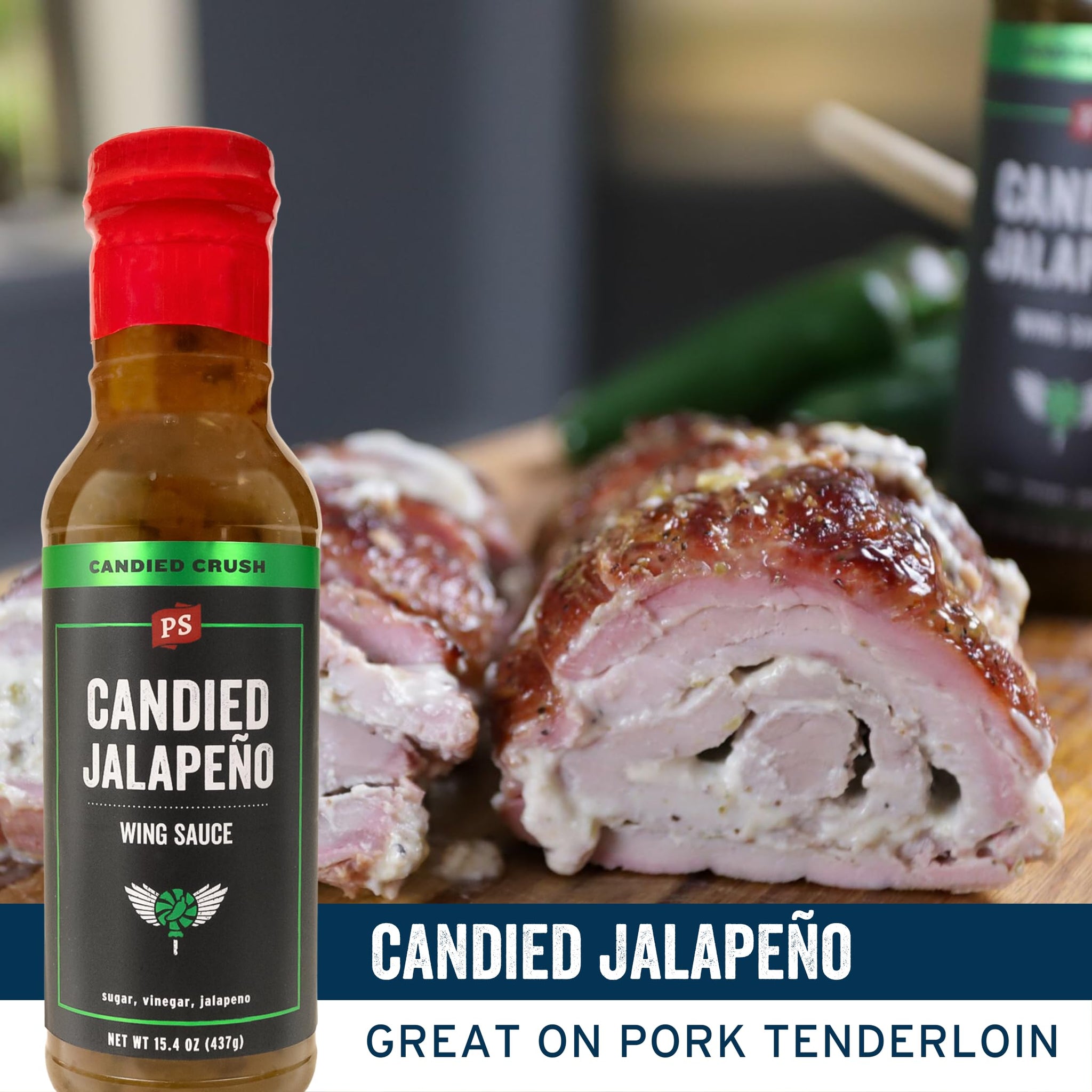 PS Seasoning Chicken Wing Sauce 4 Pack - Chicken Wing Sauces Variety Pack - Includes Candied Jalapeno, Pineapple Sriracha, Maple Bourbon, Hot Honey