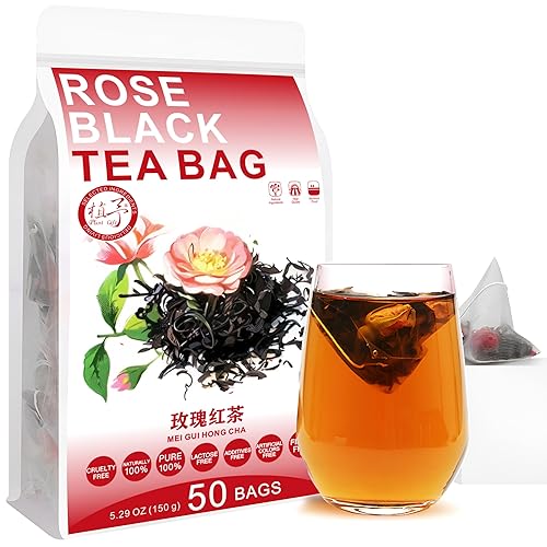 Plant Gift Rose Black Tea Bag 5.29oz (3g*50bags) MEI GUI HONG CHA Black Tea, Double Rose, Chinese Pure Nature, Health Care Mixed Tea, Combination