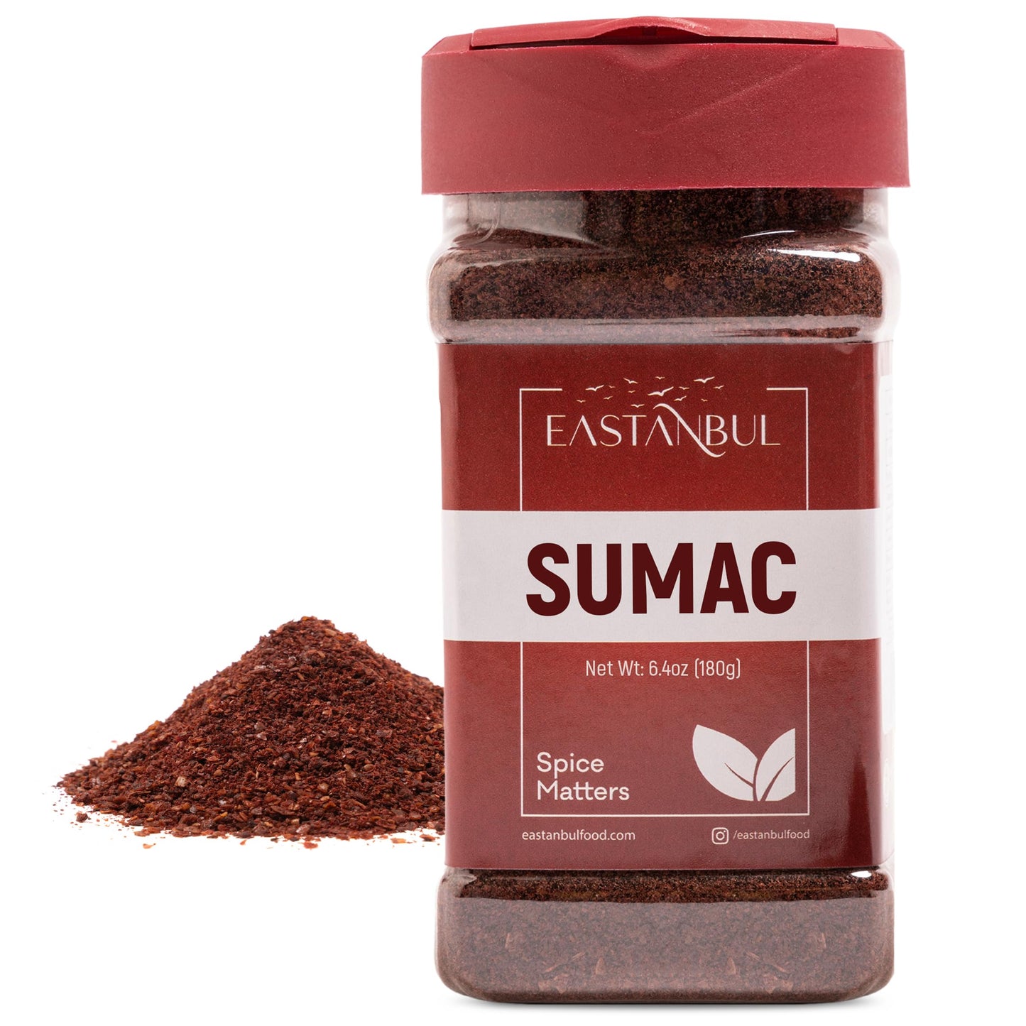 Eastanbul Sumac Spice, 6.4oz, Ground Sumac, Fresh Farm Turkish Spice Seasoning for Mediterranean Dishes & Middle Eastern Dishes, Spicely Powder