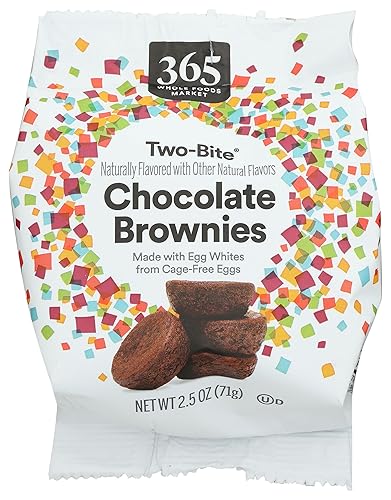 365 by Whole Foods Market, Two-Bite Chocolate Brownies - Snack Pack, 2.5 oz, Frozen