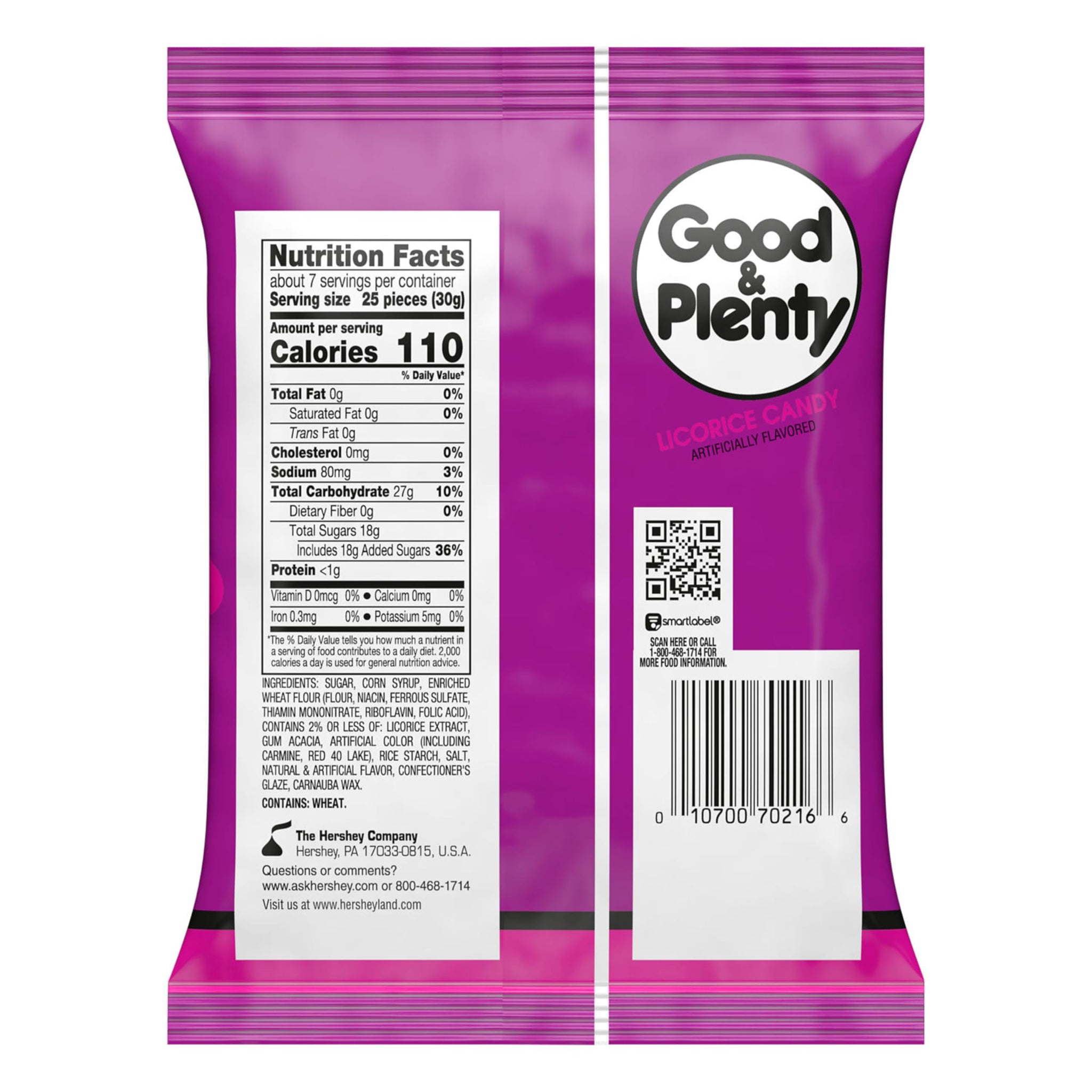 GOOD & PLENTY Licorice Fat Free, Candy Bag, 7 oz
