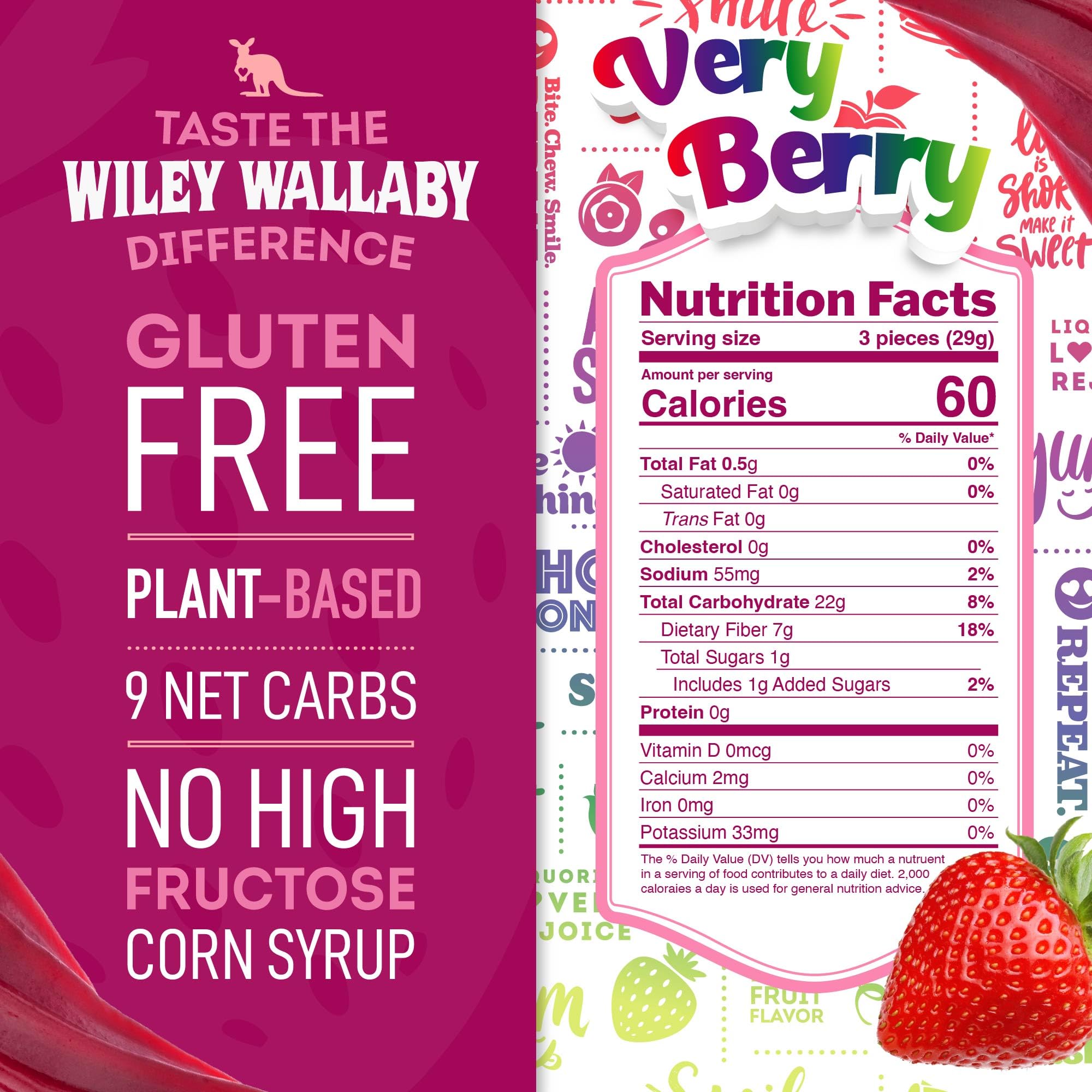 Wiley Wallaby 5.5 Ounce Very Berry Low Sugar Gluten Free Gourmet Australian Style Soft & Chewy Licorice Candy Twists (5.5 Ounce (Pack of 3))