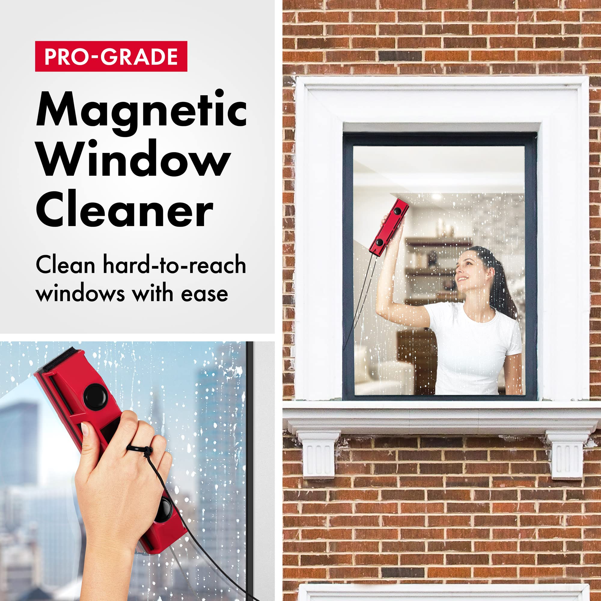 Tyroler Outside Magnetic Window Cleaner Tool, Glider S-1 Fits Only Very Thin - 0.1"- 0.3" Windows, Double Sided Windows Cleaner Machine Tool | Magnet