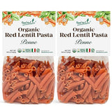 Food to Live Organic Red Lentil Penne Pasta, 8.8 OZ (Pack of 2) - Non-GMO, Single Ingredient. No Additives. No Major Allergens. Good Source of Plant