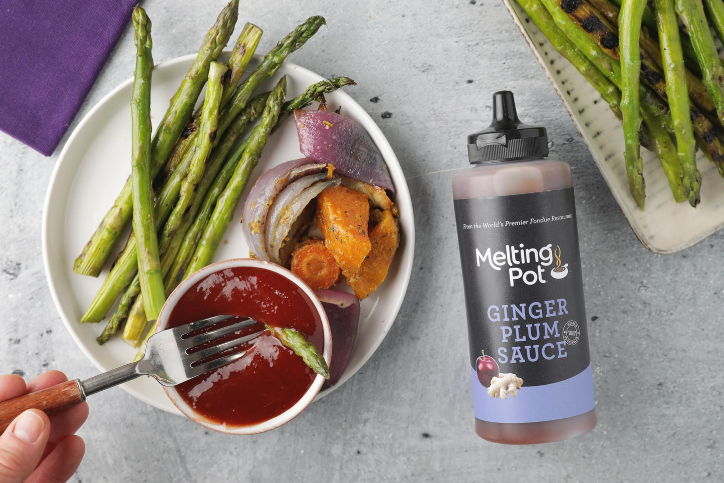 The Melting Pot Ginger Plum Sauce, Premium Asian Plum Sauce with Ginger, Dipping Sauce and Marinade, 12 fl oz (Pack of 1)