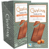 Premium Milk Chocolate Salted Caramel Bar by GuyLian, 3.53oz Belgian Gourmet Chocolate Tablet, Sweet & Savory Treat for Women and Men, (12 bars)