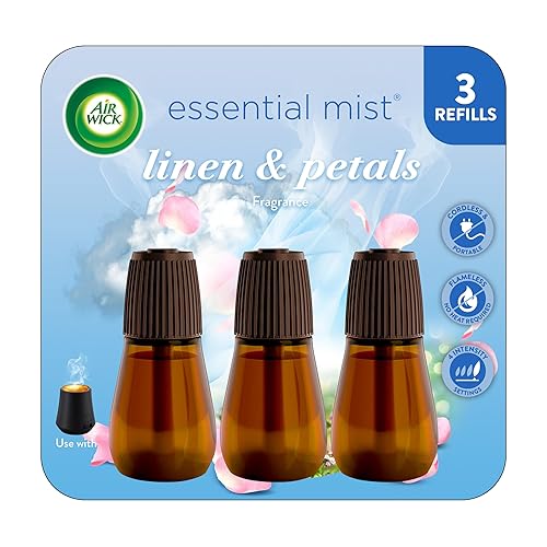Air Wick Essential Mist Refill, 3ct, Linen & Petals, Air Freshener, Essential Oils