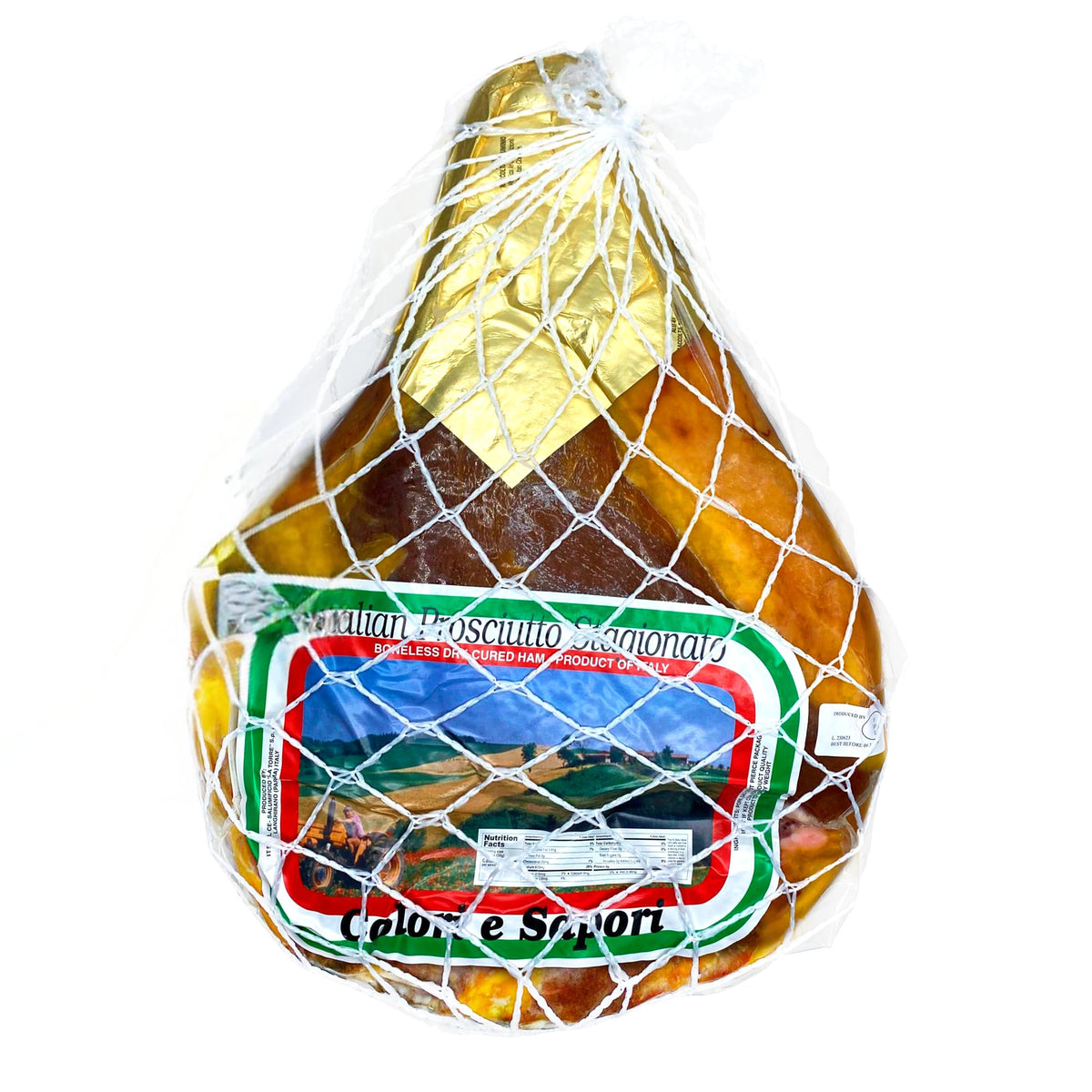 Italian Prosciutto “Colori e Sapori” - 14 Months Aged, 16 lb Whole Ham | Authentic Dry-Cured Prosciutto, Traditional Italian Flavor