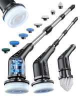 Leebein Electric Spin Scrubber, Cordless Cleaning Brush with 8 Replaceable Brush Heads, Tub and Floor Tile Power Scrubber Dual Speed with Adjustable